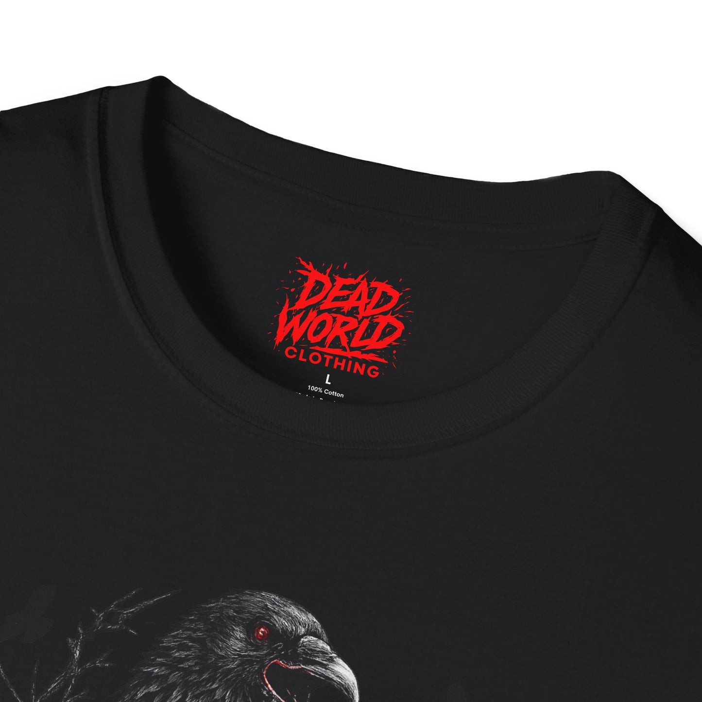 Raven & Skull T-Shirt — Gothic Crow Skull Graphic Tee