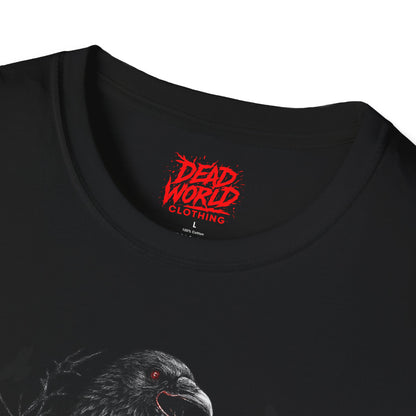 Raven & Skull T-Shirt — Gothic Crow Skull Graphic Tee