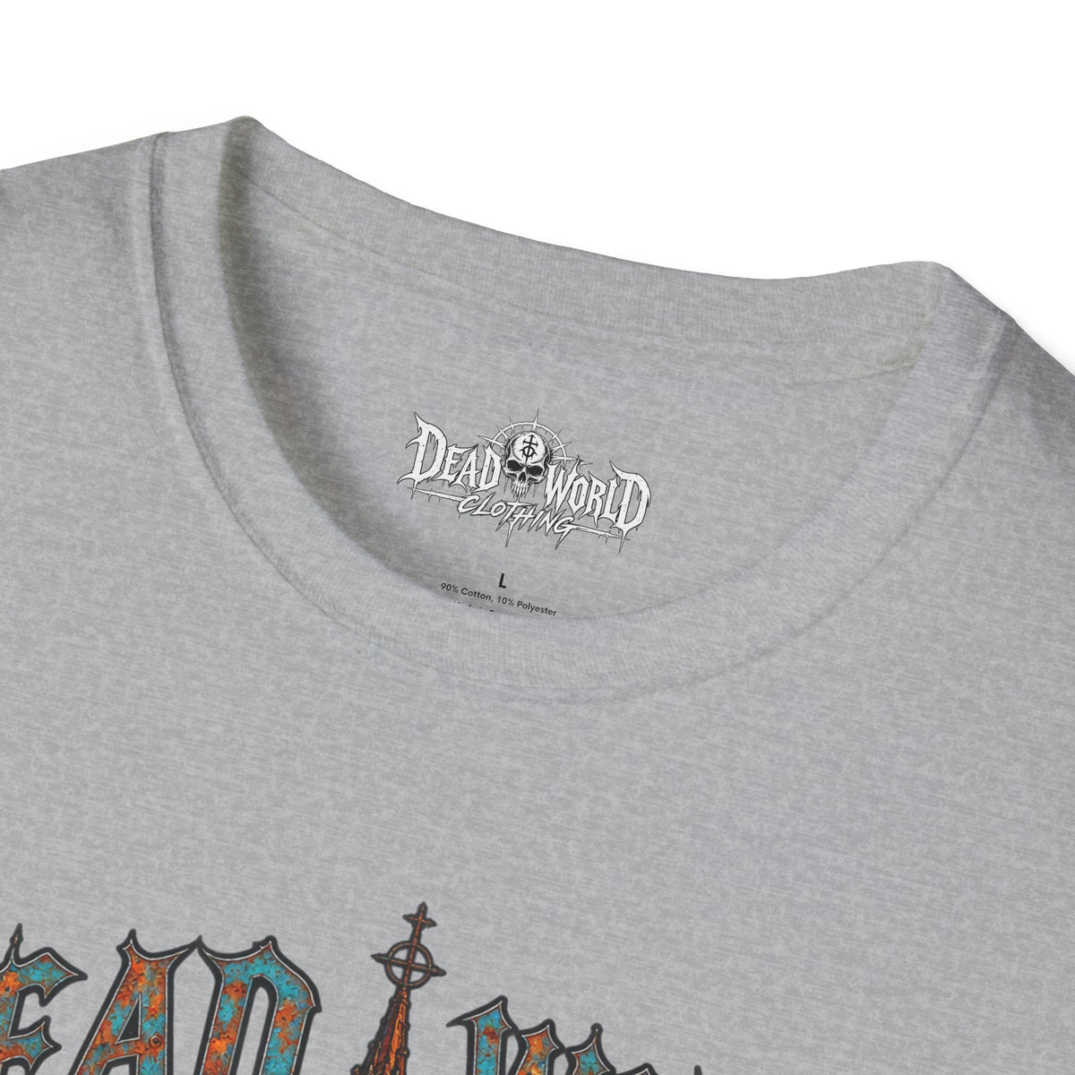 Dead World Clothing Cathedral Graphic T-Shirt — 'Dead World Clothing' Stained Glass Gothic Tee