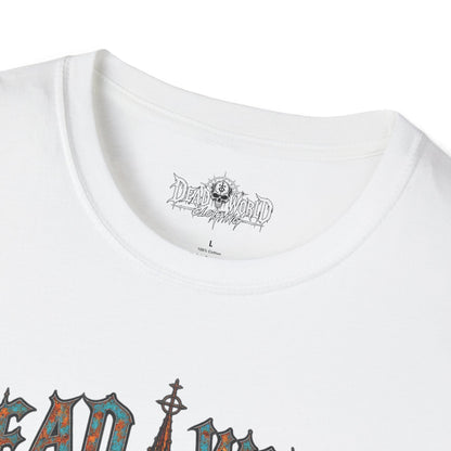 Dead World Clothing Cathedral Graphic T-Shirt — 'Dead World Clothing' Stained Glass Gothic Tee