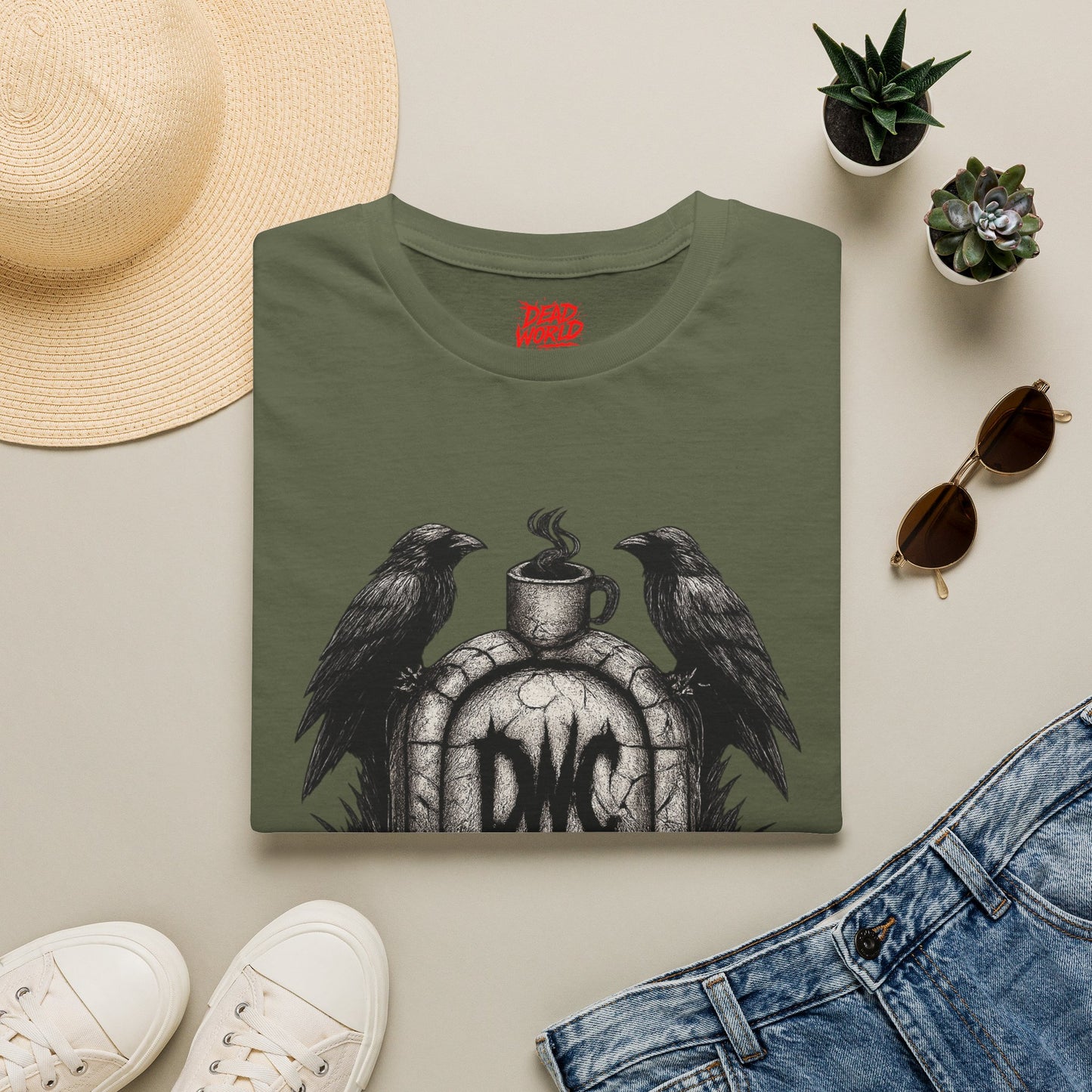 Apocalypse Coffee T-Shirt — "First Coffee, Then The Apocalypse" Raven Graveyard Tee