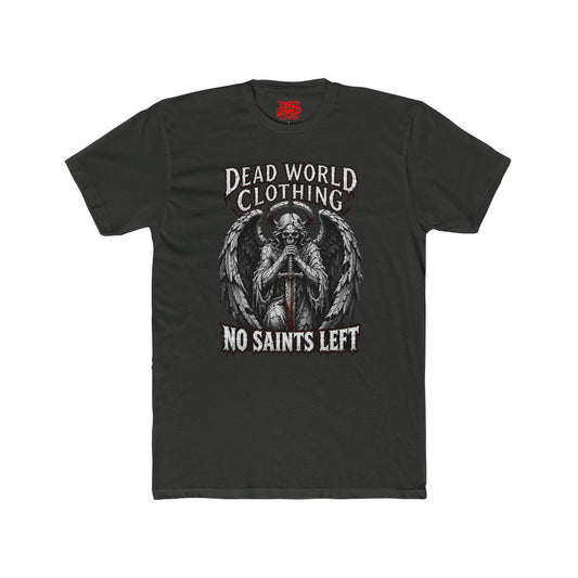 No Saints Left T-Shirt — Dead World Clothing Gothic Skull & Wings Tee