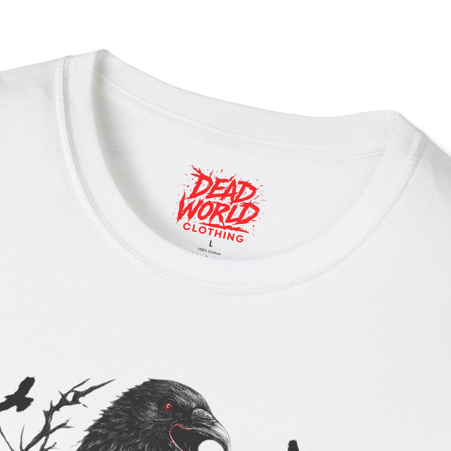 Raven & Skull T-Shirt — Gothic Crow Skull Graphic Tee