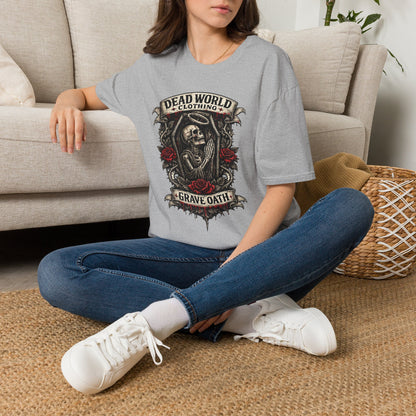 Dead World Clothing "Grave Oath" T-Shirt - Skeleton & Roses Gothic Tee