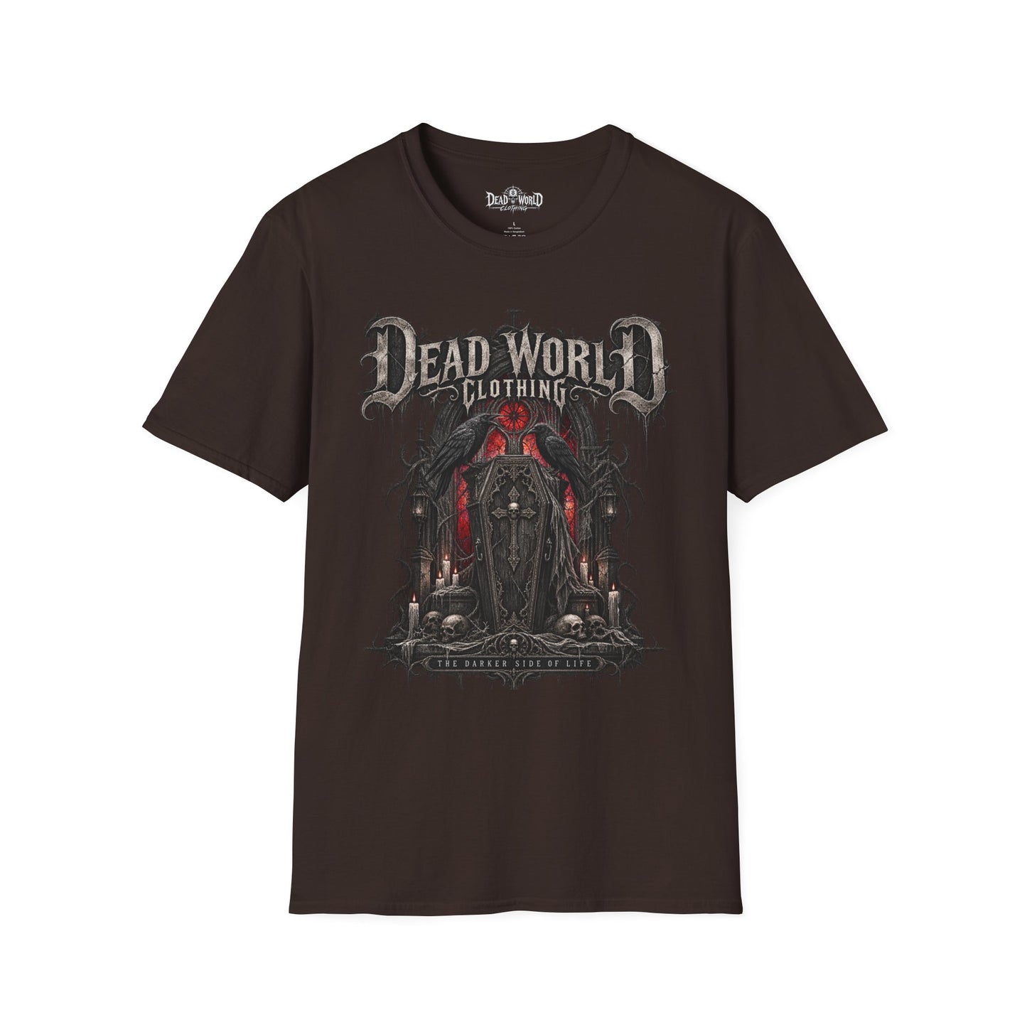 Dead World Clothing Graphic T-Shirt — Gothic Horror Skull Design