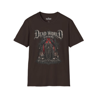 Dead World Clothing Graphic T-Shirt — Gothic Horror Skull Design