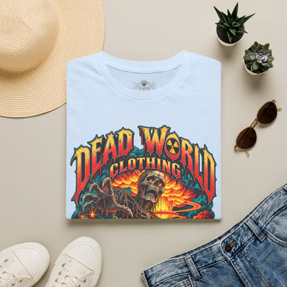Graphic T-Shirt — 'Dead World Clothing' Skull Sunset Design
