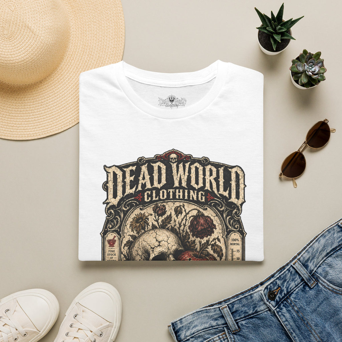 Dead World Clothing Skull Graphic T-Shirt — "Everything Expires" Vintage Gothic Tee