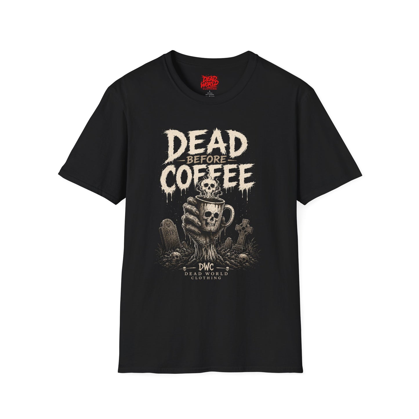 Dead Before Coffee T-Shirt — Skull Coffee Graphic Tee