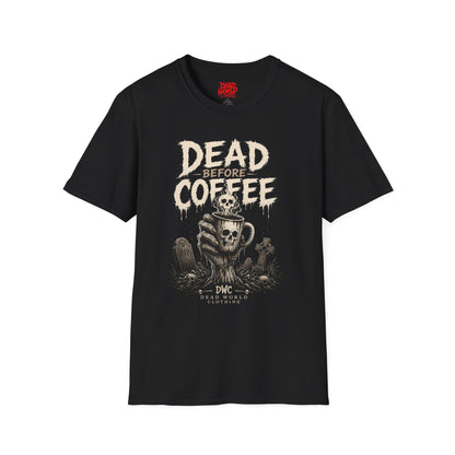 Dead Before Coffee T-Shirt — Skull Coffee Graphic Tee