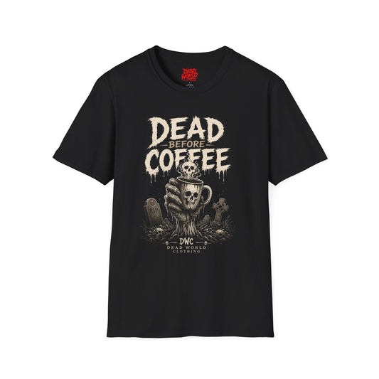 Dead Before Coffee T-Shirt — Skull Coffee Graphic Tee