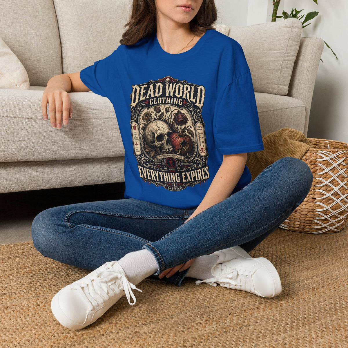 Dead World Clothing Skull Graphic T-Shirt — "Everything Expires" Vintage Gothic Tee
