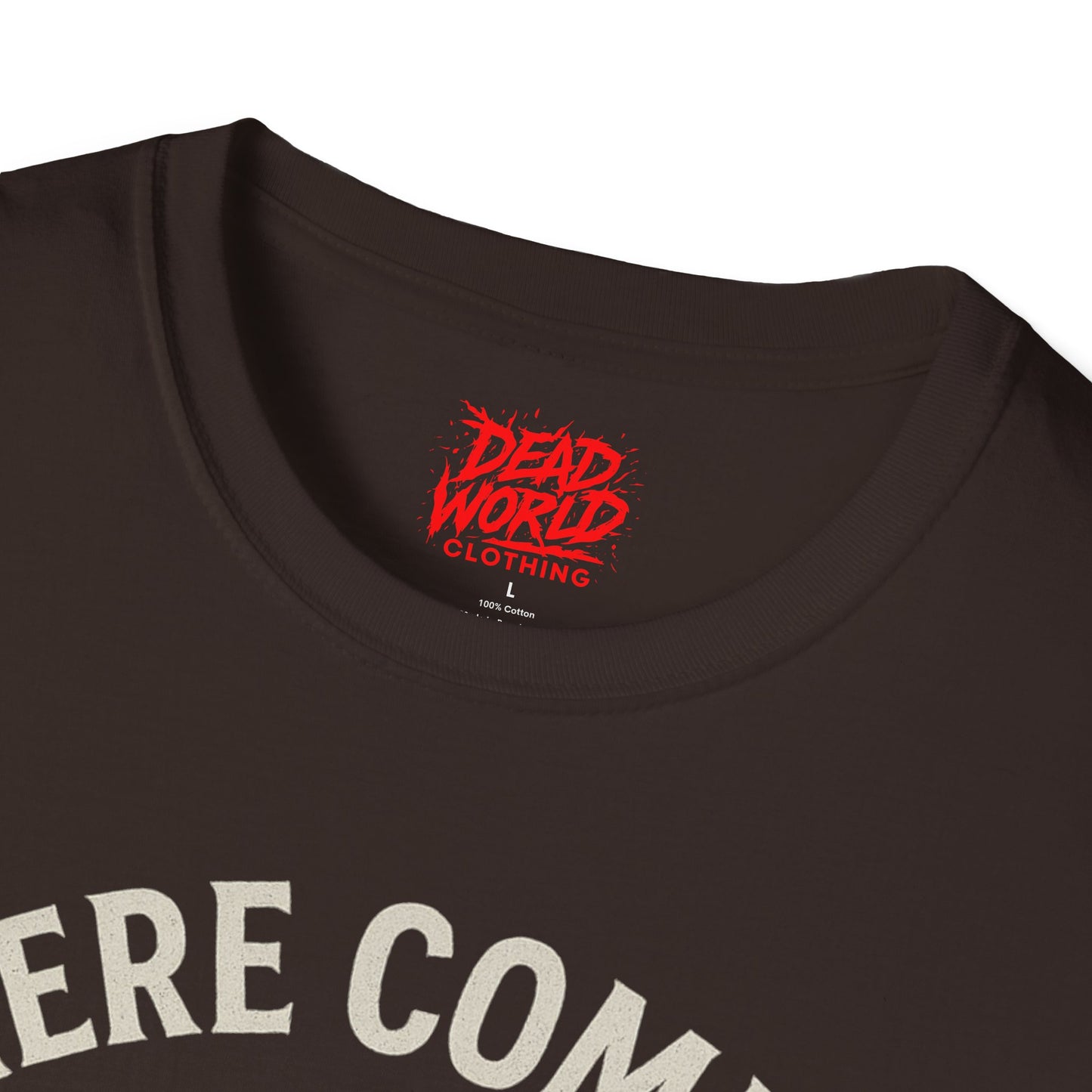 Santa Skull Christmas Horror T-Shirt — "Here Comes Horror" Holiday Tee