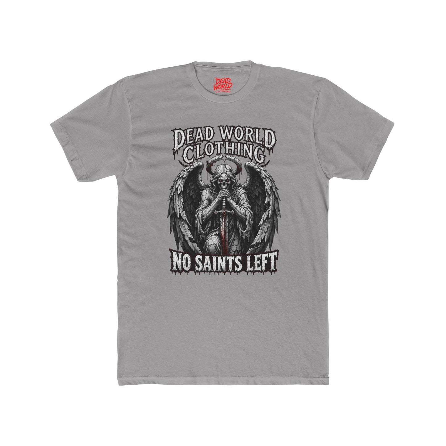 No Saints Left T-Shirt — Dead World Clothing Gothic Skull & Wings Tee