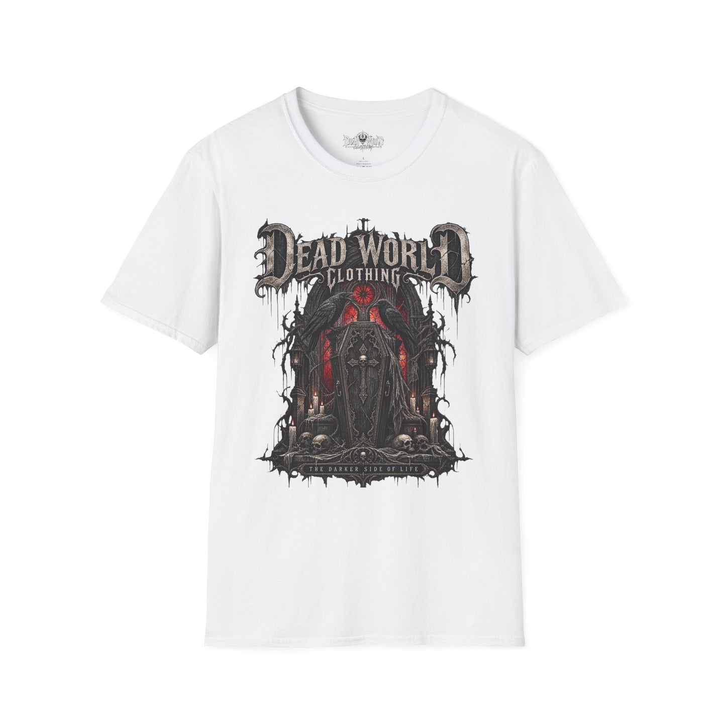 Dead World Clothing Graphic T-Shirt — Gothic Horror Skull Design