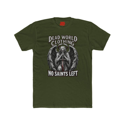 No Saints Left T-Shirt — Dead World Clothing Gothic Skull & Wings Tee