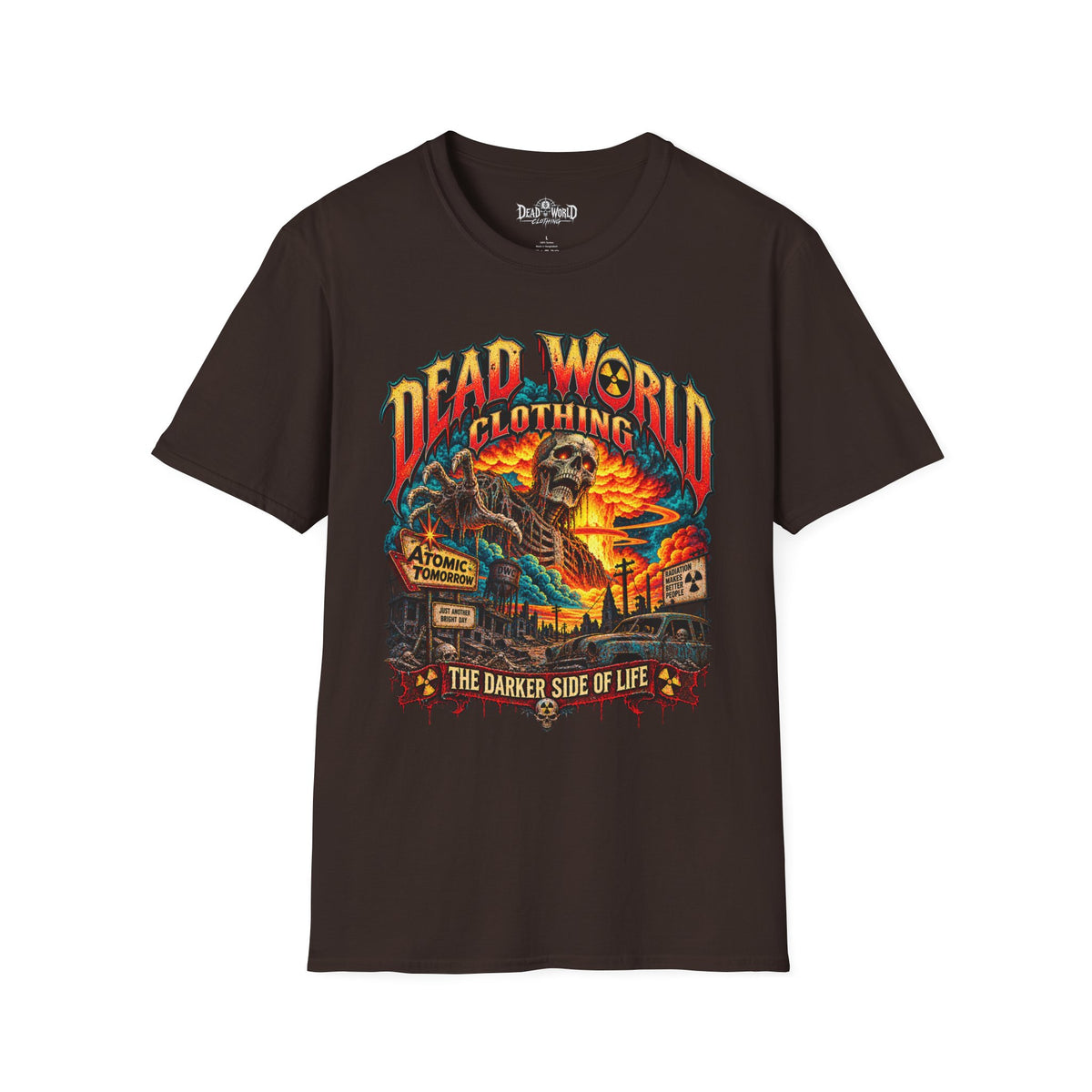Graphic T-Shirt — 'Dead World Clothing' Skull Sunset Design