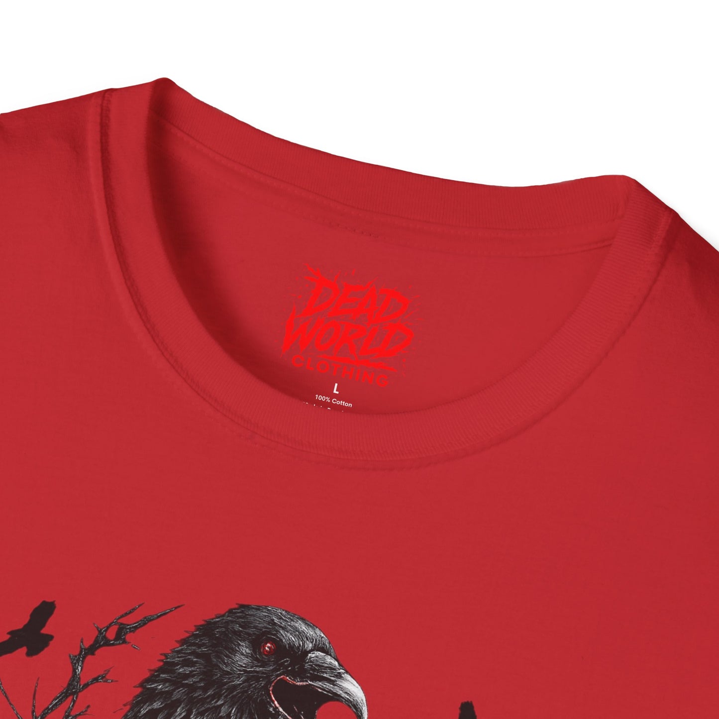 Raven & Skull T-Shirt — Gothic Crow Skull Graphic Tee
