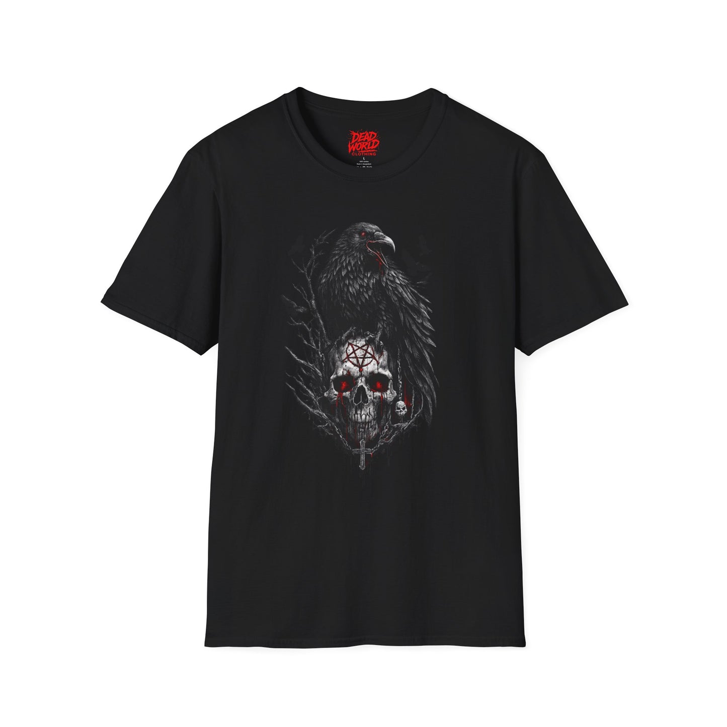 Raven & Skull T-Shirt — Gothic Crow Skull Graphic Tee