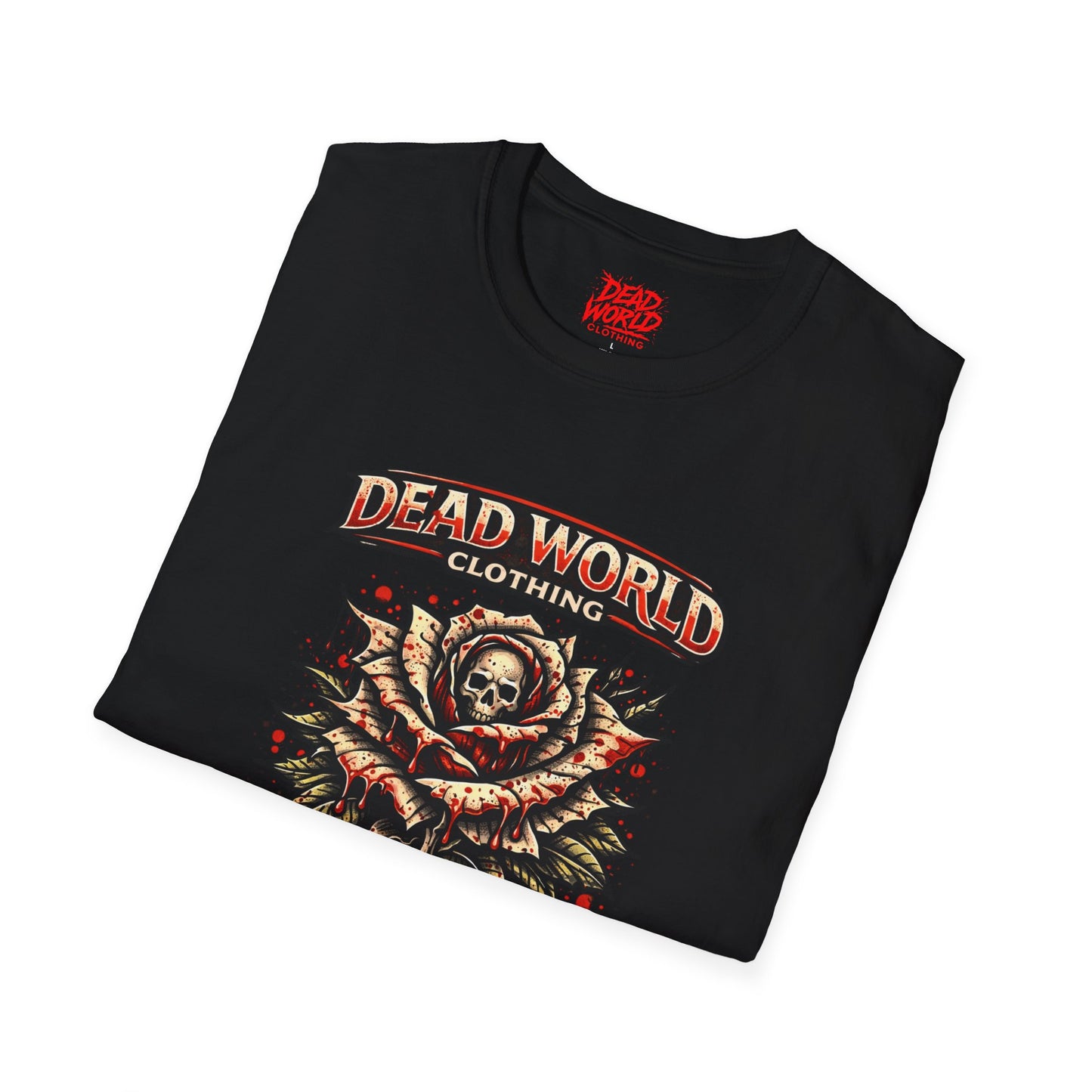 Blood Rose Graphic T-Shirt — Dead World Clothing Skull & Rose Gothic Tee