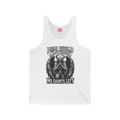 No Saints Left Tank Top — Gothic Angel Skull Graphic Muscle Tee
