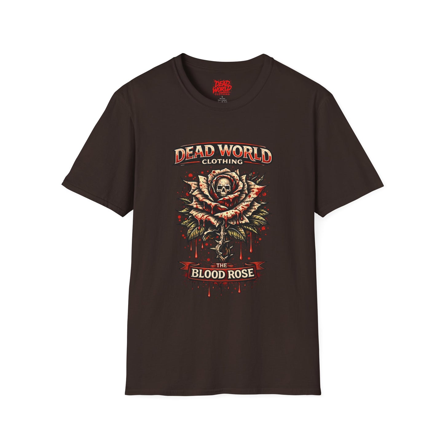 Blood Rose Graphic T-Shirt — Dead World Clothing Skull & Rose Gothic Tee