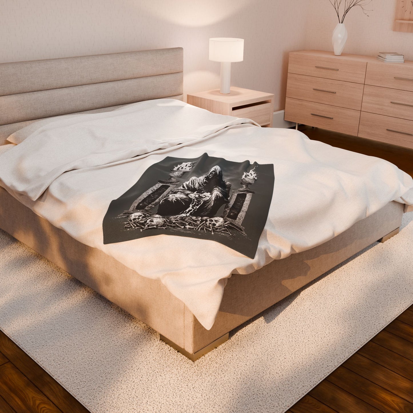 Gothic Velveteen Plush Blanket - World in my Hands by Dead World Clothing