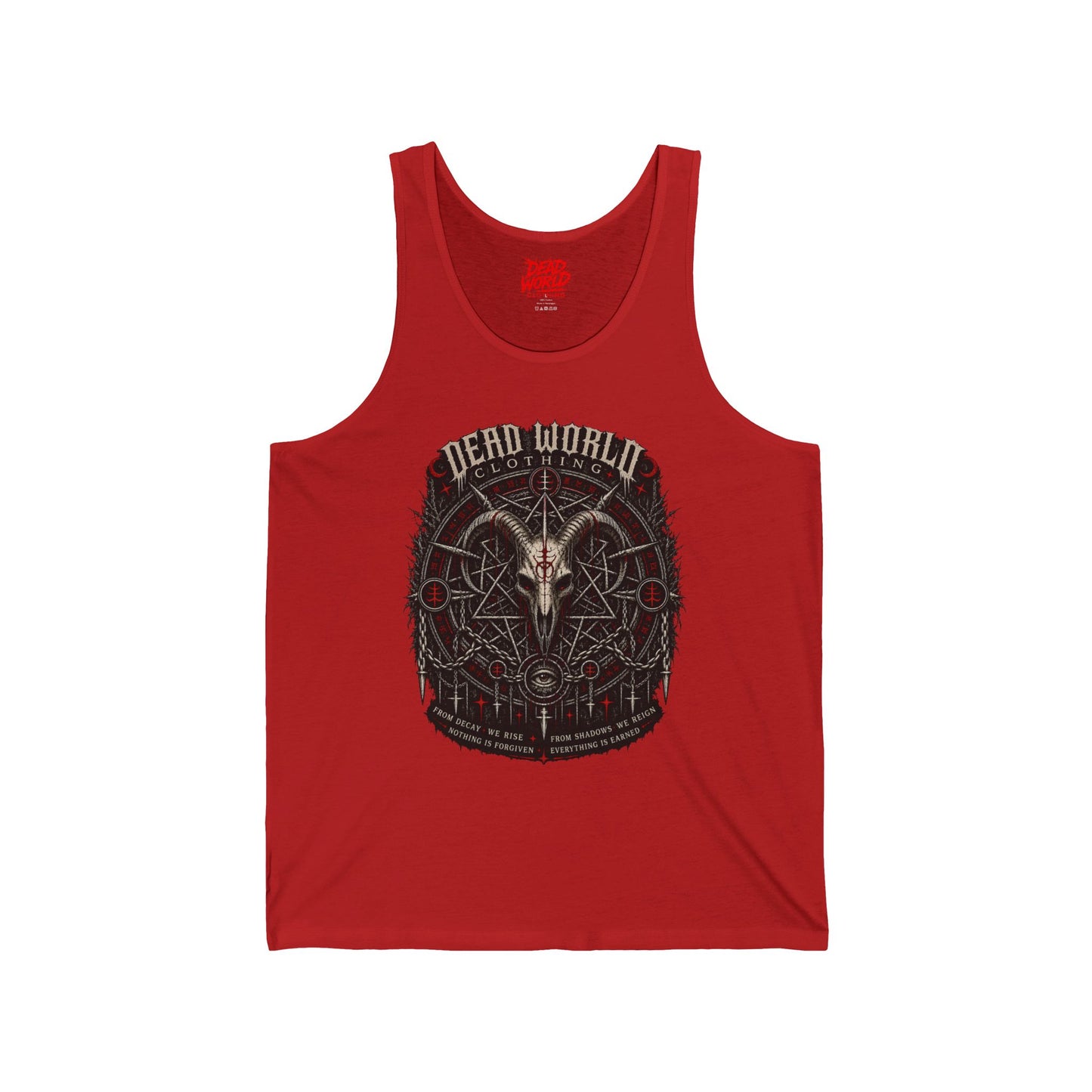 Tank Top — Dark Occult 'Dead World' Ram Skull Graphic