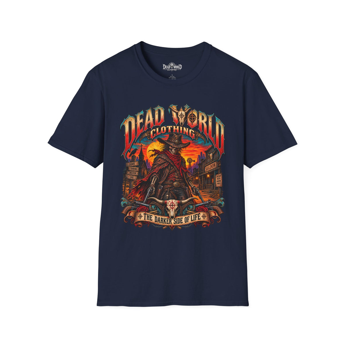 Graphic T-Shirt — "Dead World Clothing" Desert Outlaw Sunset Tee