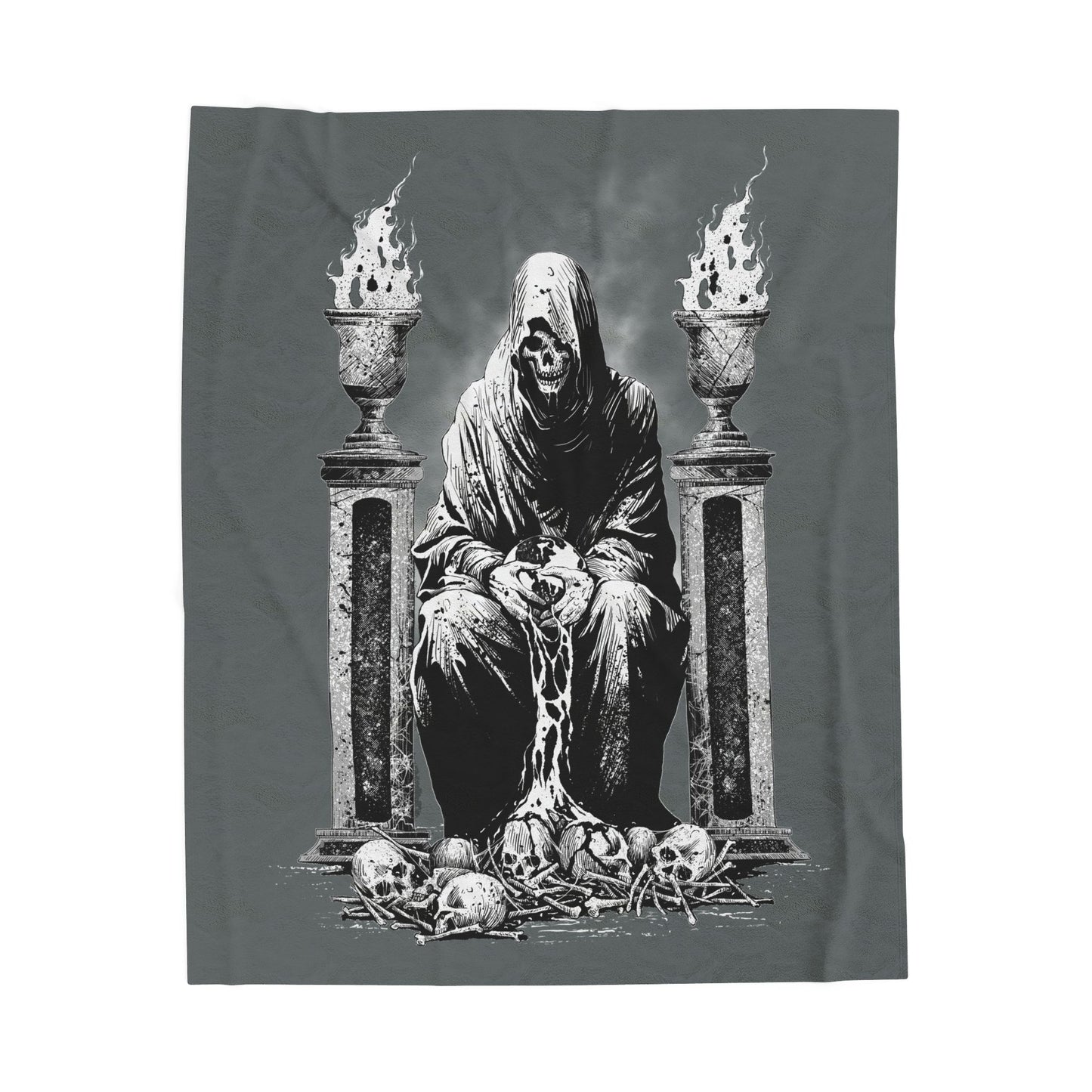 Gothic Velveteen Plush Blanket - World in my Hands by Dead World Clothing
