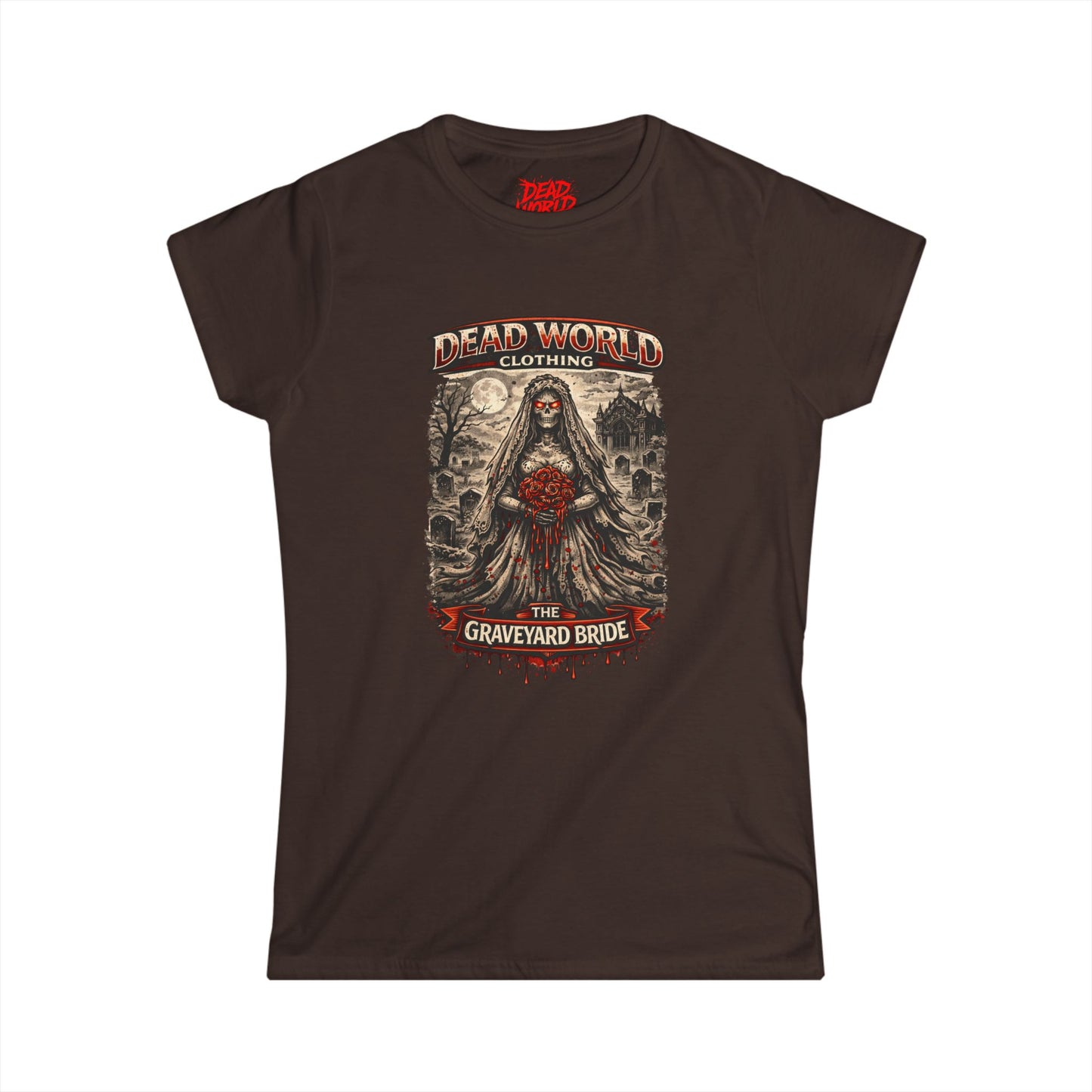 Graveyard Bride Graphic Tee — Women's Goth Horror T-Shirt