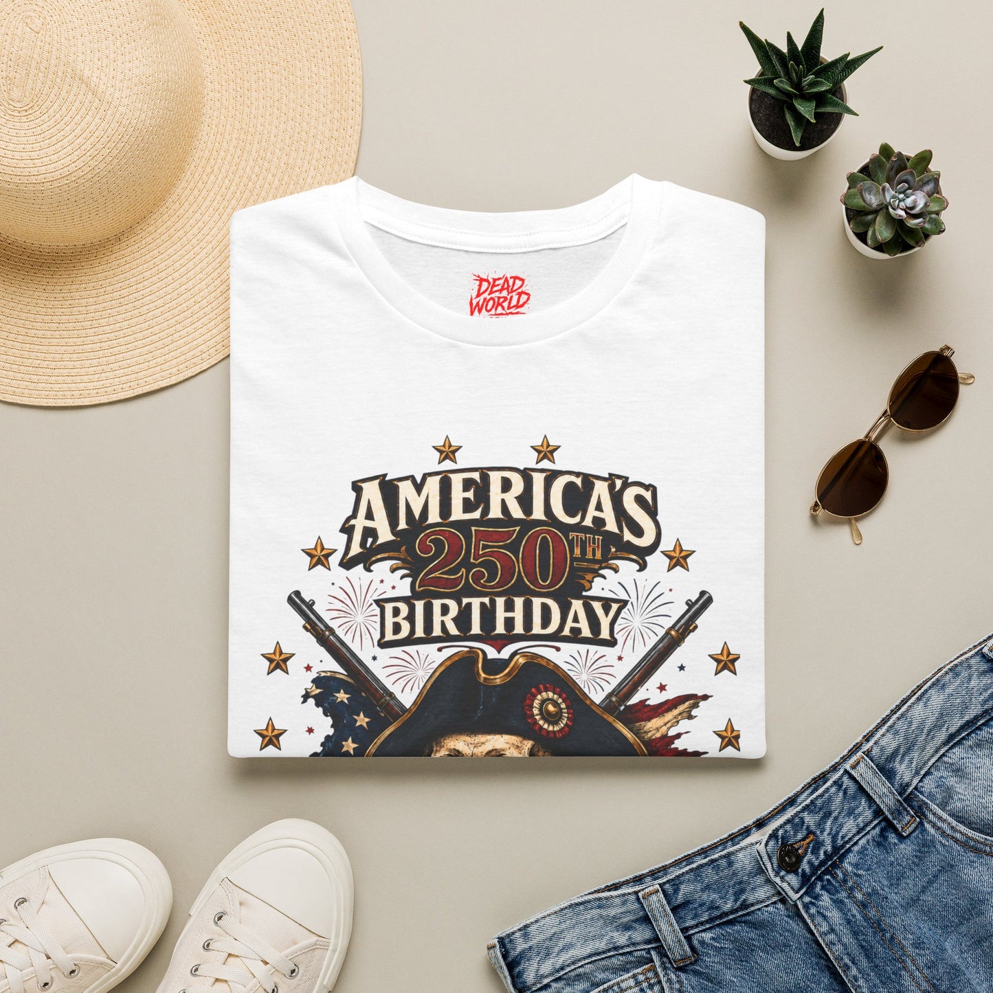 America's 250th Birthday T-Shirt — 1776–2026 Patriotic Skull Independence Tee