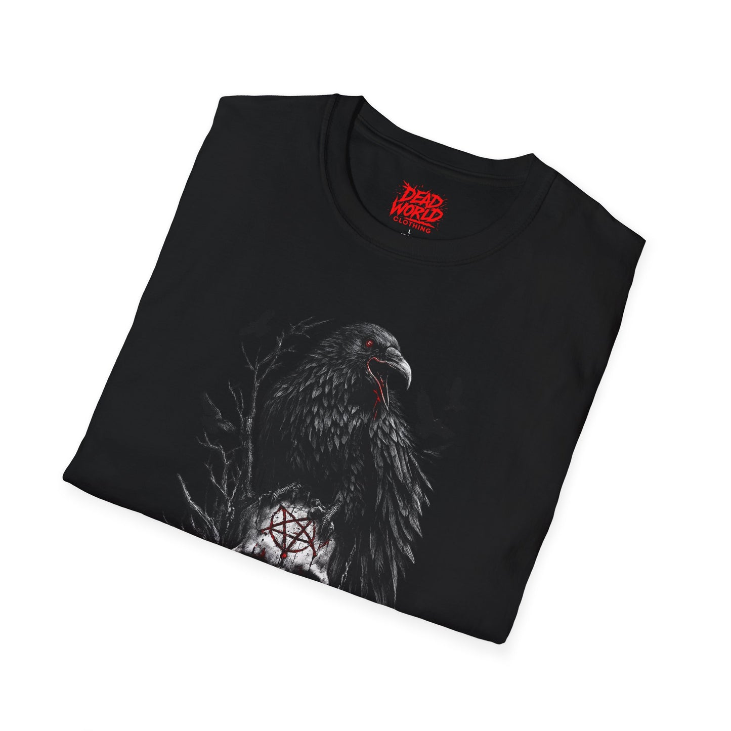 Raven & Skull T-Shirt — Gothic Crow Skull Graphic Tee