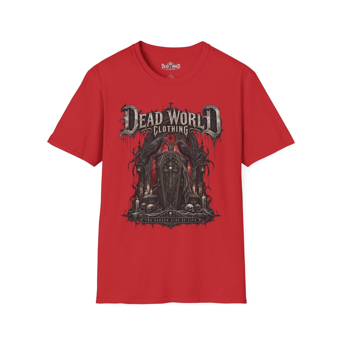 Dead World Clothing Graphic T-Shirt — Gothic Horror Skull Design