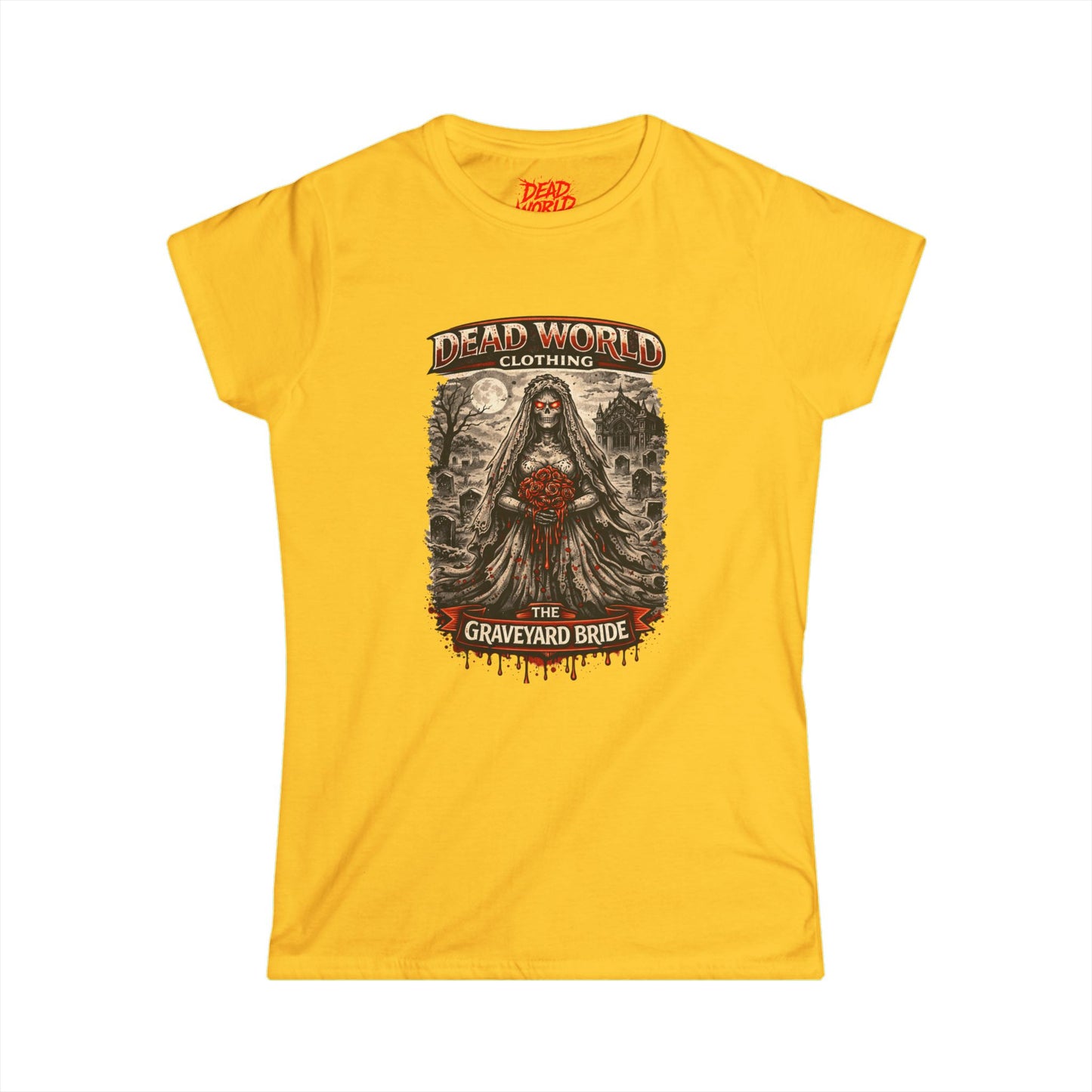 Graveyard Bride Graphic Tee — Women's Goth Horror T-Shirt