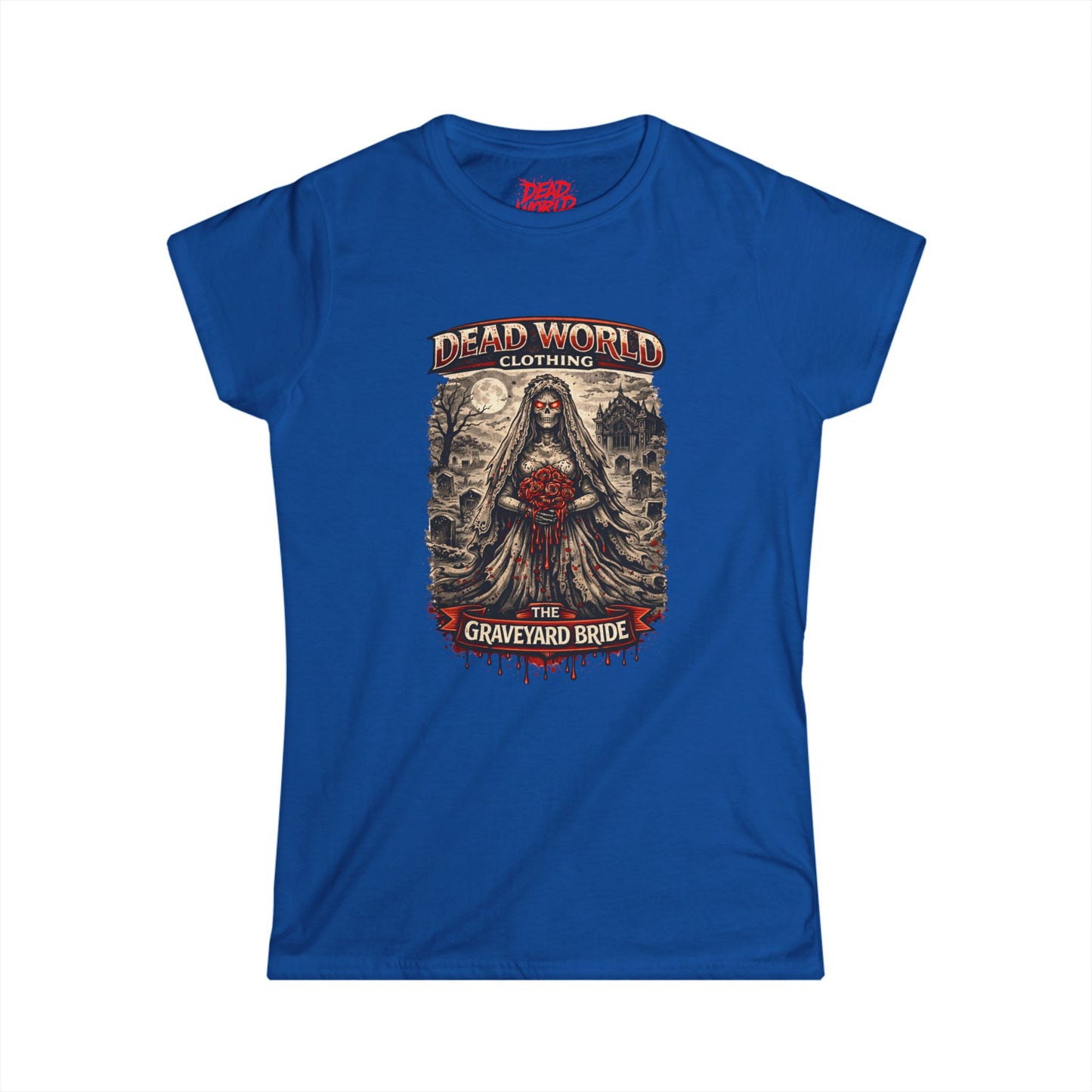 Graveyard Bride Graphic Tee — Women's Goth Horror T-Shirt