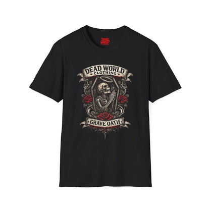 Dead World Clothing "Grave Oath" T-Shirt - Skeleton & Roses Gothic Tee