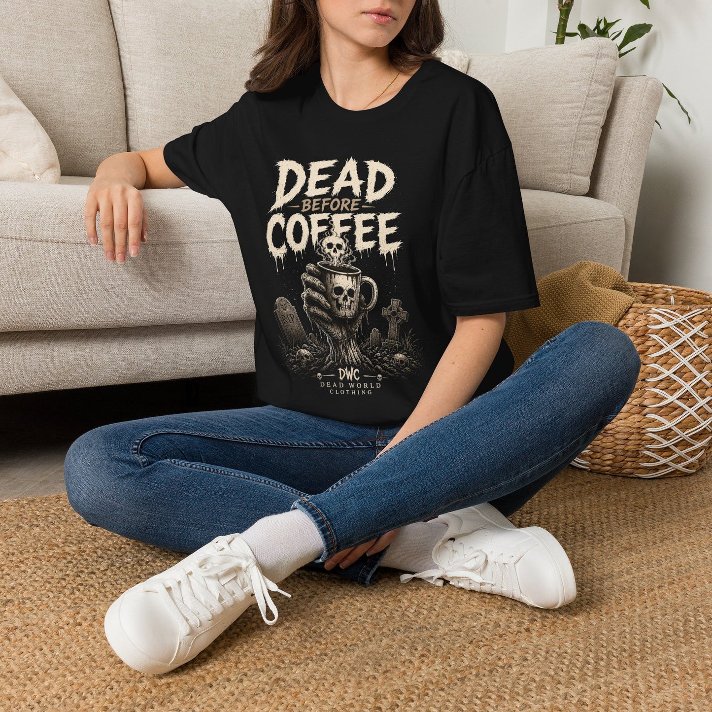 Dead Before Coffee T-Shirt — Skull Coffee Graphic Tee