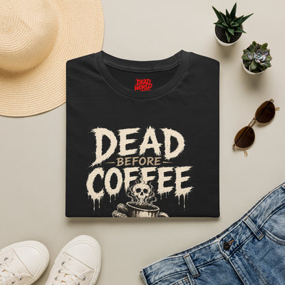 Dead Before Coffee T-Shirt — Skull Coffee Graphic Tee