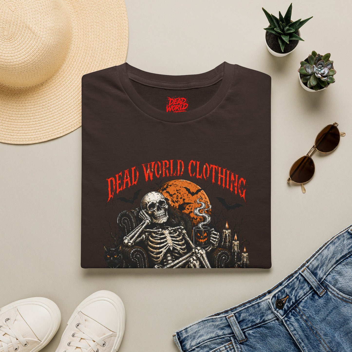 Halloween Skeleton T-Shirt — "Halloween Is My Therapy" Vintage Horror Tee