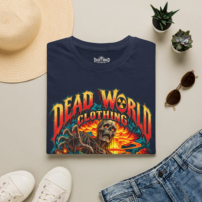 Graphic T-Shirt — 'Dead World Clothing' Skull Sunset Design