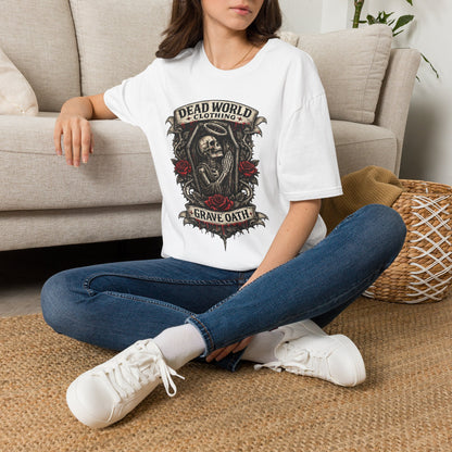 Dead World Clothing "Grave Oath" T-Shirt - Skeleton & Roses Gothic Tee