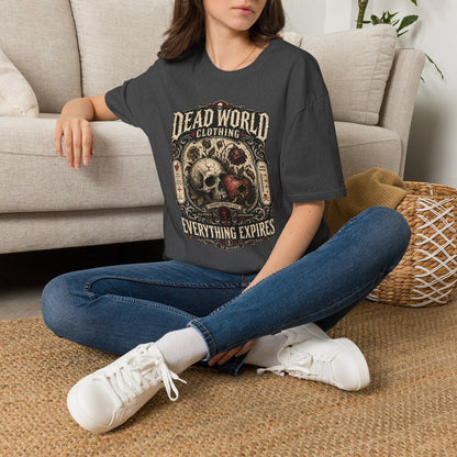 Dead World Clothing Skull Graphic T-Shirt — "Everything Expires" Vintage Gothic Tee