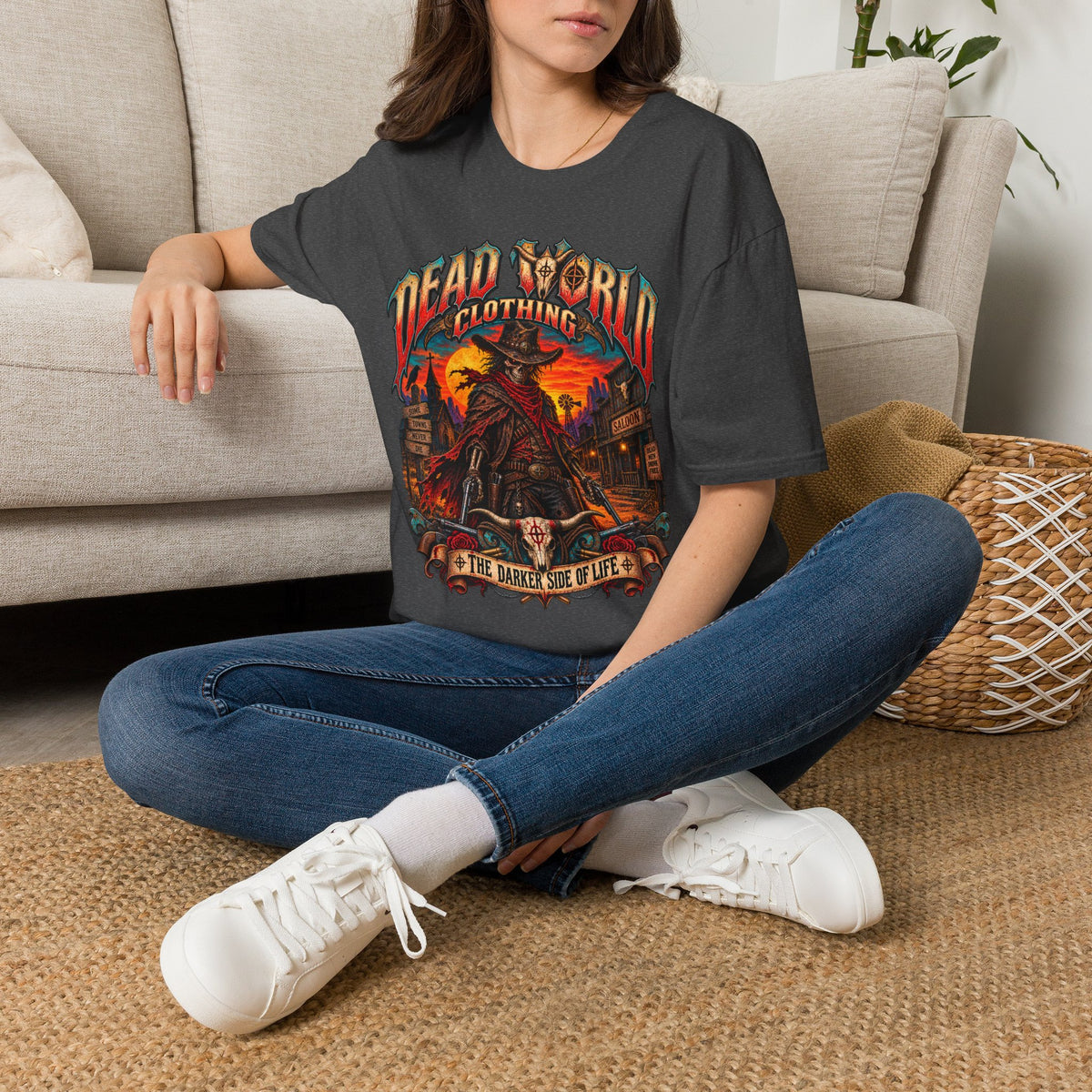Graphic T-Shirt — "Dead World Clothing" Desert Outlaw Sunset Tee