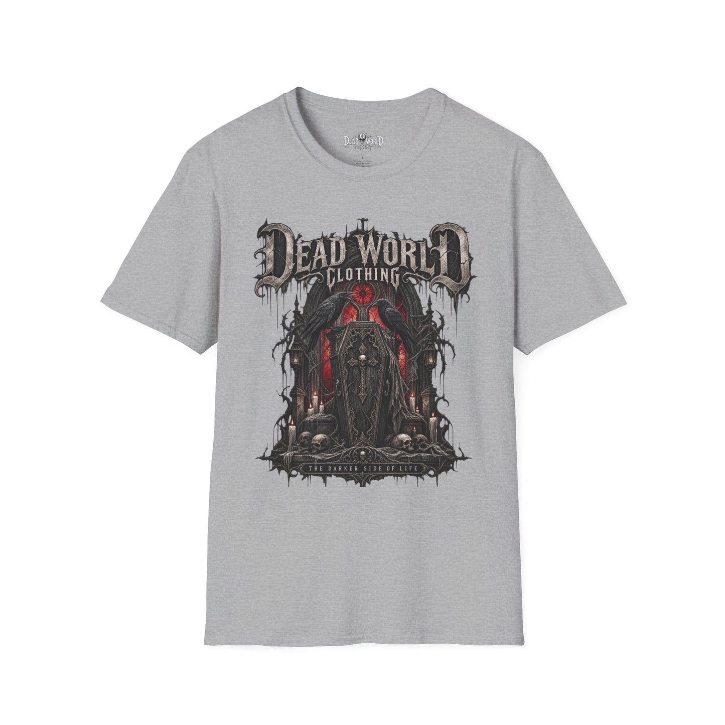 Dead World Clothing Graphic T-Shirt — Gothic Horror Skull Design