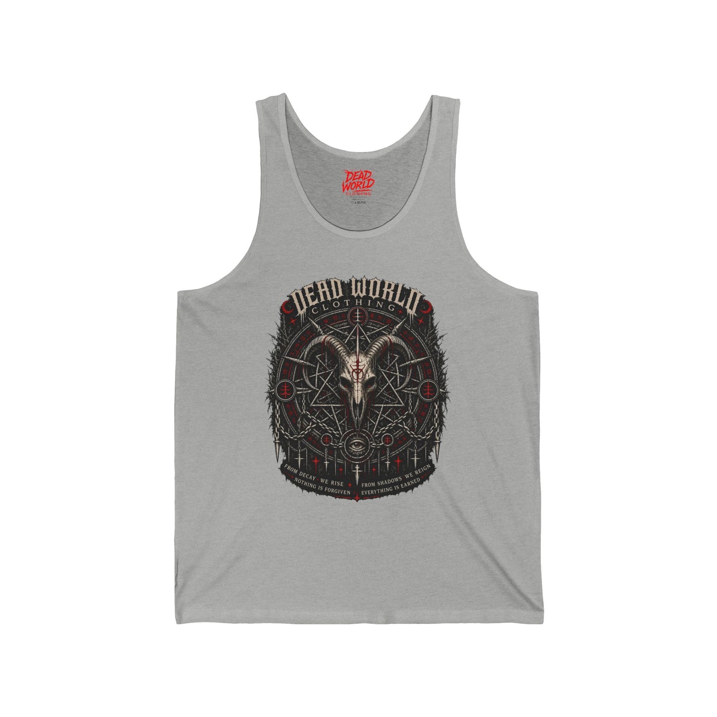 Tank Top — Dark Occult 'Dead World' Ram Skull Graphic