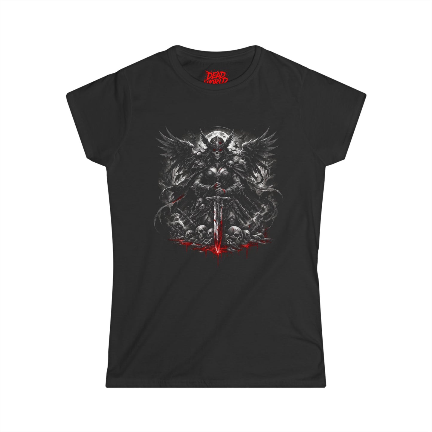 Graphic Tee — Viking Warrior Skull Sword Design (Women’s)