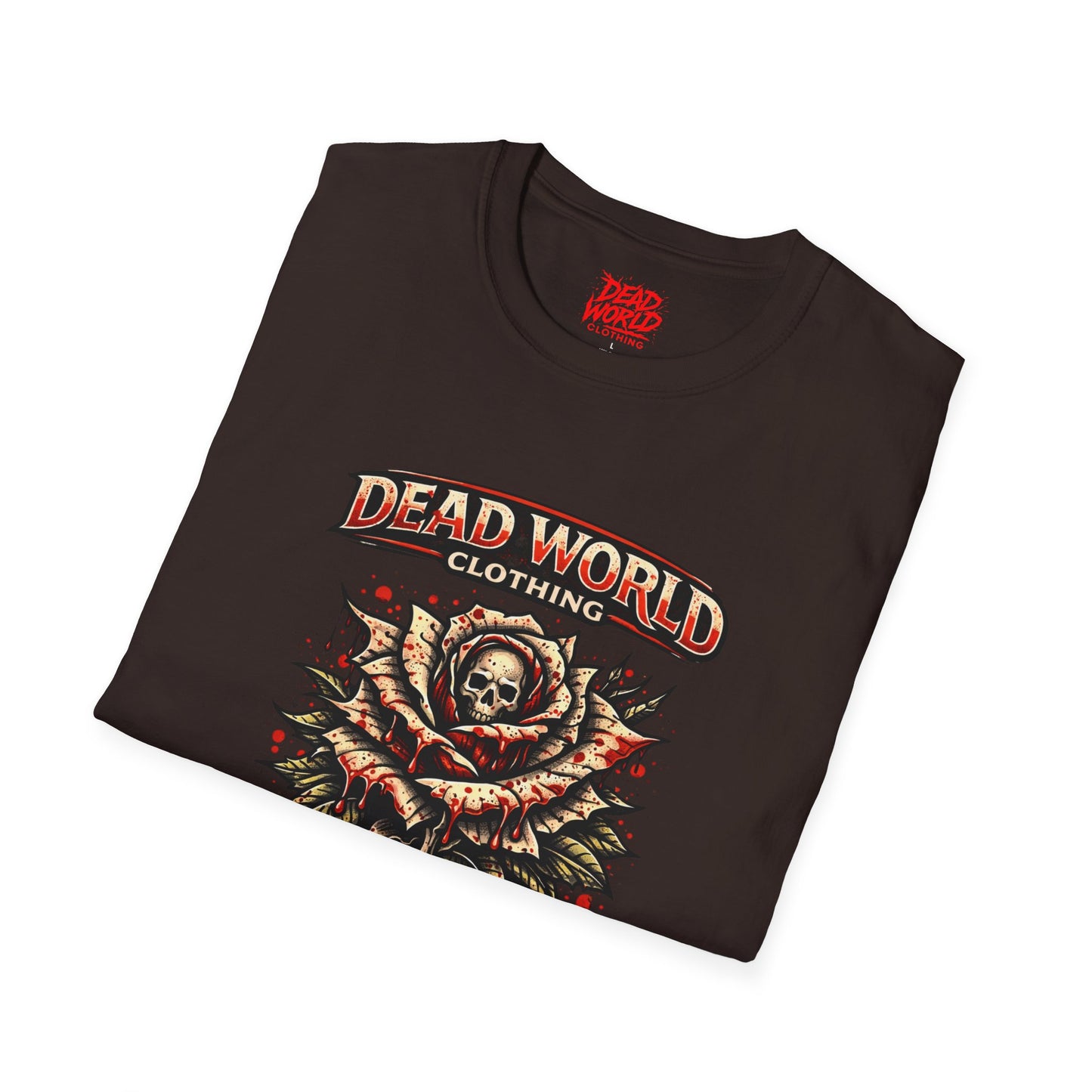 Blood Rose Graphic T-Shirt — Dead World Clothing Skull & Rose Gothic Tee