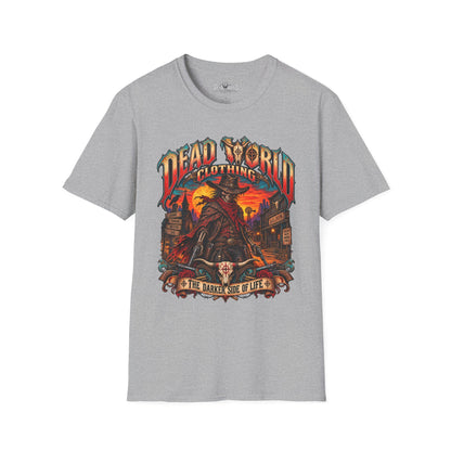 Graphic T-Shirt — "Dead World Clothing" Desert Outlaw Sunset Tee