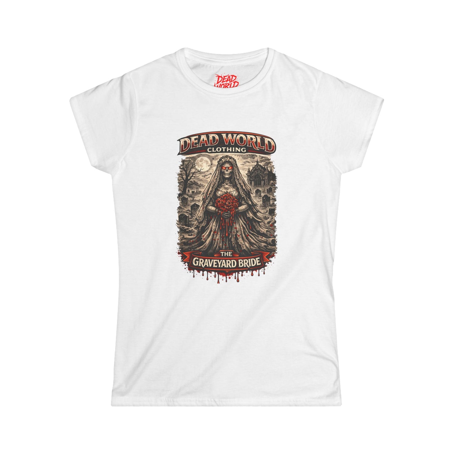 Graveyard Bride Graphic Tee — Women's Goth Horror T-Shirt